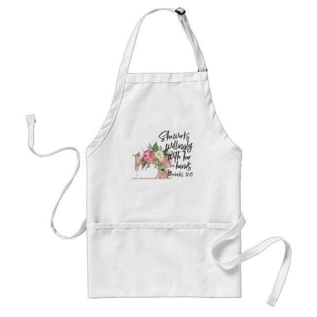 Seamstress - She Works Willingly Standard Apron (Front)