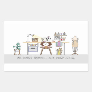 Seamstress Tailor Alterations Sewing Studio Sticker