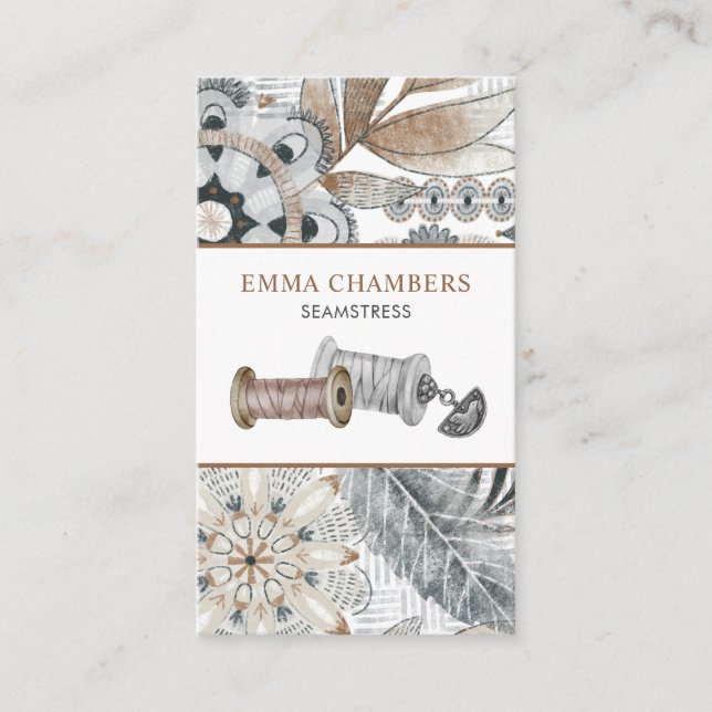 Seamstress Tailor Business Card (Front)