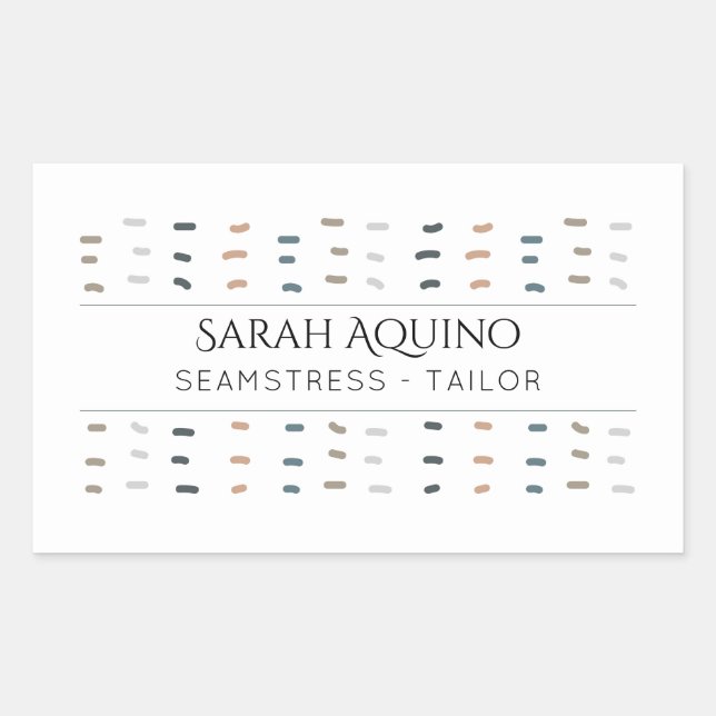 Seamstress Tailor Hand Stitches Pattern Sticker (Front)