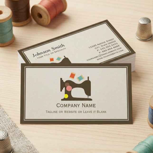 Seamstress Tailor Sewing Machine - Simple Chic Business Card (Creator Uploaded)