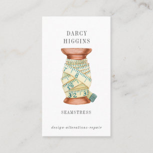 Seamstress Tailor Spool Measuring Tape Business Ca Business Card