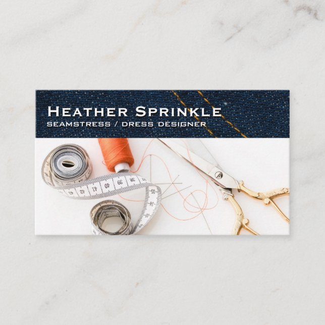 Seamstress Tools | Jean Pants Business Card (Front)