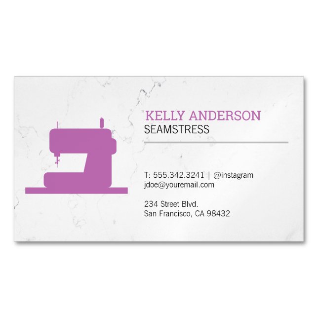 Seamstress | Wardrobe Designer Magnetic Business Card (Front)