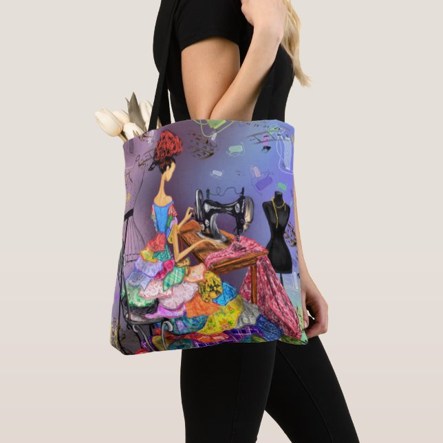  Seamstress Woman Tote Bag (Close Up)
