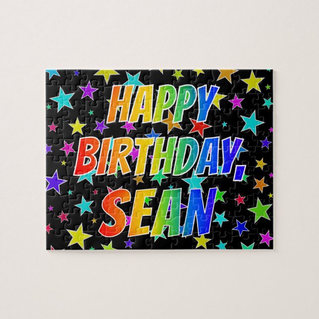 "SEAN" First Name, Fun "HAPPY BIRTHDAY" Jigsaw Puzzle (Horizontal)