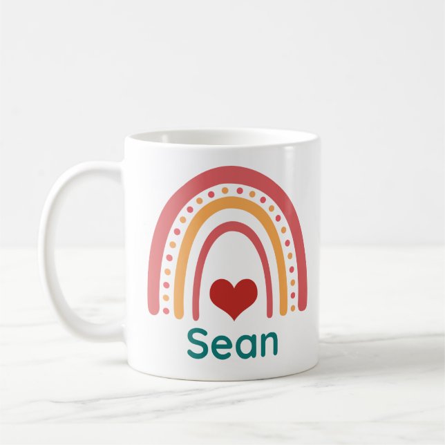 Sean Vintage Boho Rainbow Coffee Mug (Left)