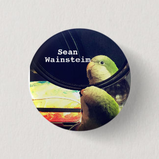 Sean Wainsteim Meets Georgie the Parrot 1 Inch Round Button