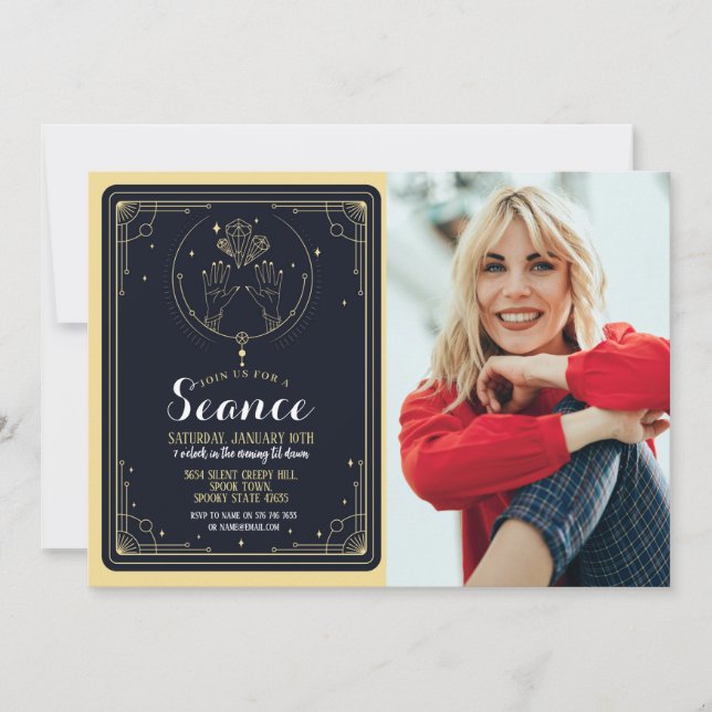 Seance Spirtiual Birthday Party Moon Stars Invitation (Front)