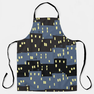 Seanless pattern with a city at night. apron