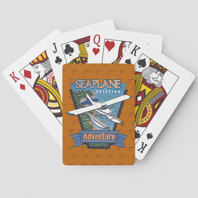 Seaplane Aviation Adventure Playing Cards (Back)