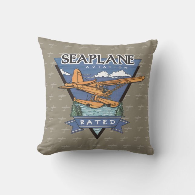 Seaplane Aviation Rated Throw Pillow (Front)