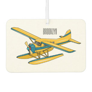 Seaplane cartoon illustration air freshener