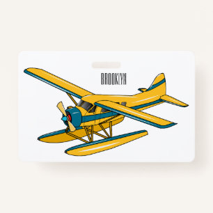 Seaplane cartoon illustration  badge