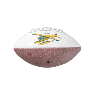 Seaplane cartoon illustration  football