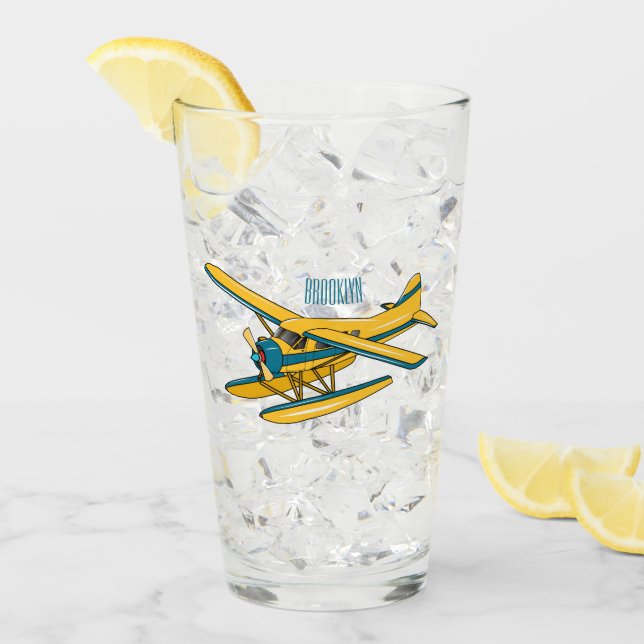 Seaplane cartoon illustration  glass (Front Ice)
