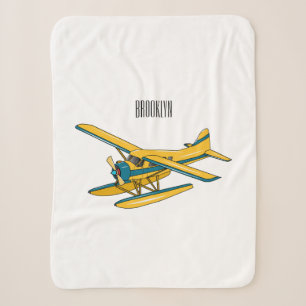 Seaplane cartoon illustration sherpa blanket
