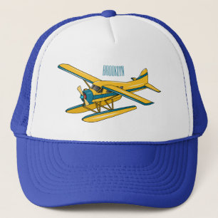 Seaplane cartoon illustration trucker hat