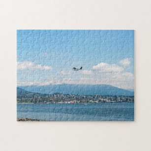 Seaplane taking off over Vancouver bay Jigsaw Puzzle