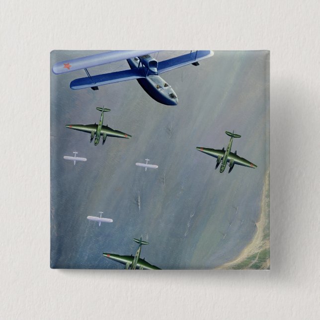 Seaplanes, 1933 2 inch square button (Front)
