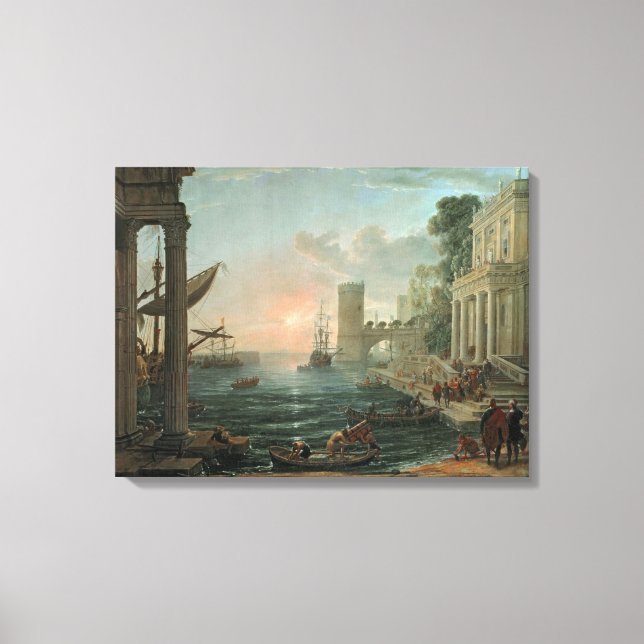 Seaport with the Embarkation Canvas Print (Front)