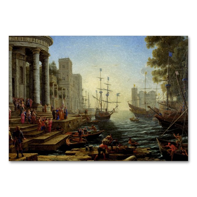 Seaport with the Embarkation of Saint Ursula  Table Number (Front)