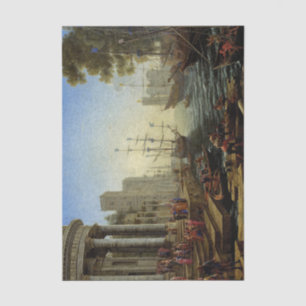 Seaport with the Embarkation of Saint Ursula  Tissue Paper