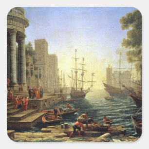 Seaport with the Embarkation of St. Ursula Square Sticker
