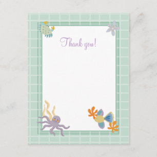 Seaquest Under the Sea Flat Thank you card