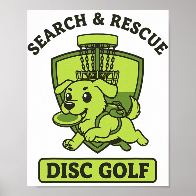 Search And Rescue Disc Golf Dog Flying Disc  Poster (Front)