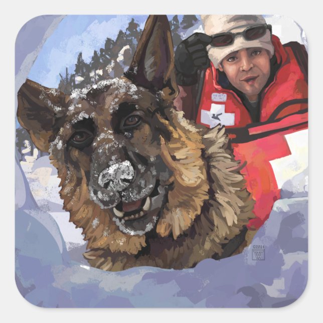 Search and Rescue Square Sticker (Front)