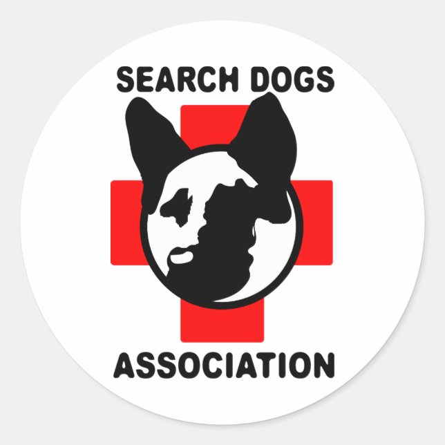 SEARCH DOG ASSOCIATION CLASSIC ROUND STICKER (Front)