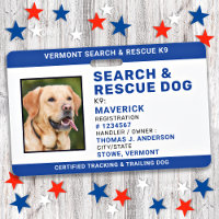 Search Rescue Dog Custom Logo Photo SAR K9 ID