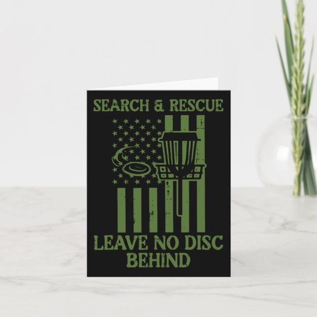 Search Rescue No Disc Behind Flag Frisbee Golf Men Card (Front)