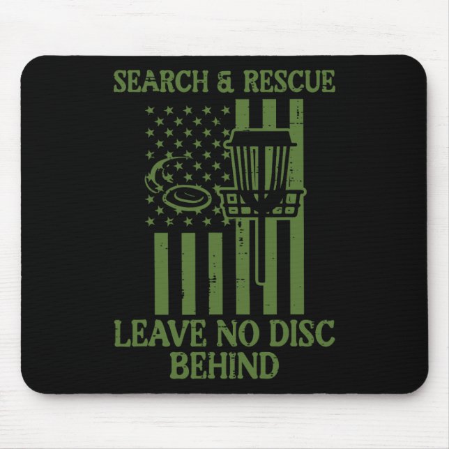 Search Rescue No Disc Behind Flag Frisbee Golf Men Mouse Pad (Front)