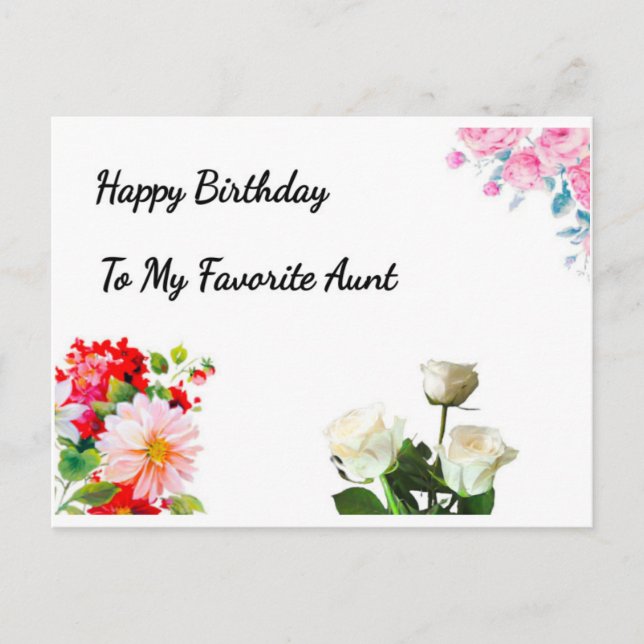 Searcy Floral design Happy Birthday Aunt  Postcard (Front)