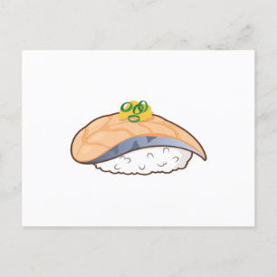 Seared Salmon Sushi - Kawaii Foodies Postcard