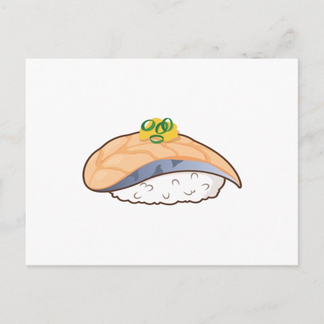 Seared Salmon Sushi - Kawaii Foodies Postcard (Front)