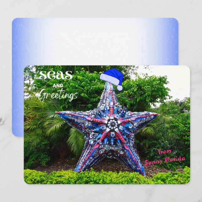 Seas and Greetings from Sunny Florida Christmas Holiday Card (Front/Back)