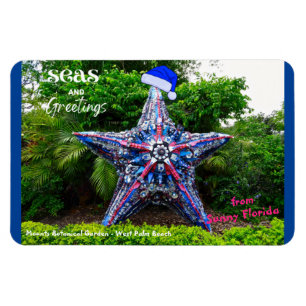 Seas and Greetings from Sunny Florida Christmas Magnet