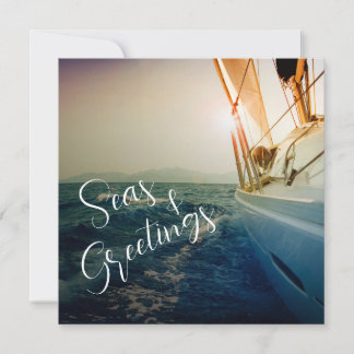 Seas and Greetings Nautical Christmas Holiday Card