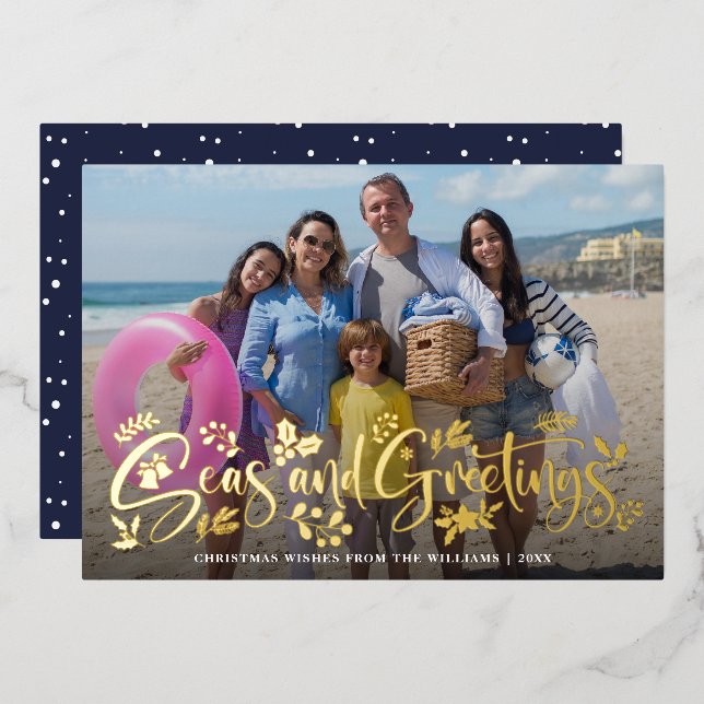 Seas And Greetings | Nautical Holiday Photo (Front/Back)