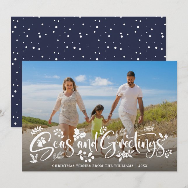 Seas And Greetings | Nautical Holiday Photo  (Front/Back)