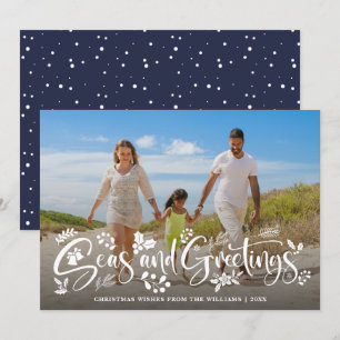 Seas And Greetings   Nautical Holiday Photo  Card