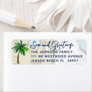 Seas and Greetings Nautical Holiday Return Address