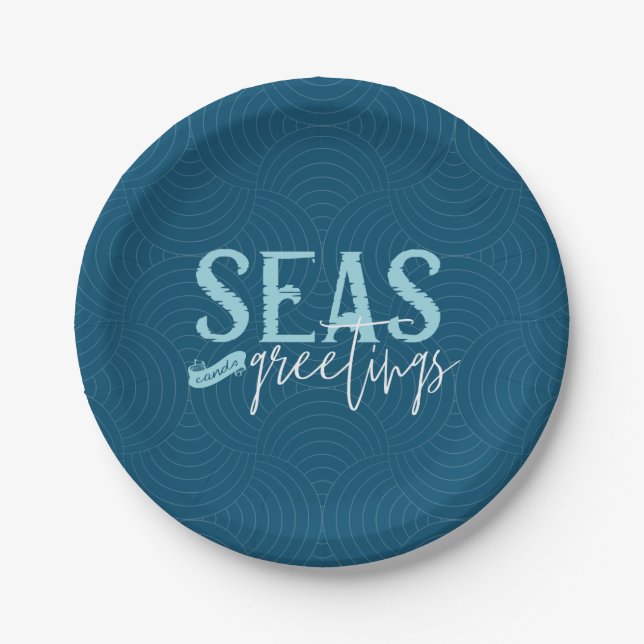 Seas And Greetings  Paper Plate (Front)
