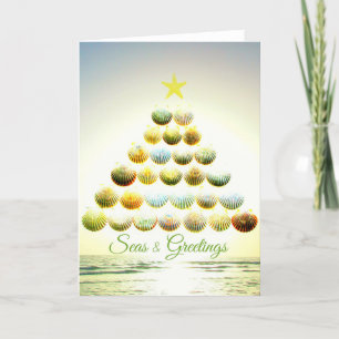 Seas and Greetings Shell Christmas Tree Card