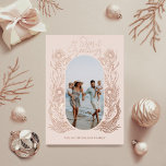 Seas & Greeting Ocean Marine Life Arch Photo Frame Foil Holiday Card<br><div class="desc">Our Beautiful Seas and greeting holiday collection are inspired by the natural beauty of marine and ocean life. Our rose gold foil holiday card features our beautiful hand-drawn stylized ocean marine life captured in an elegant and whimsical design. "Seas & Greeting" is written in an elegant script font in rose...</div>