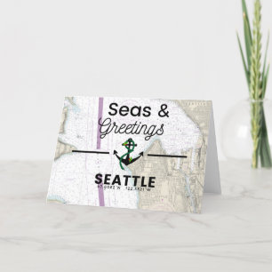 Seas & Greetings Chart-Seattle Holiday Card