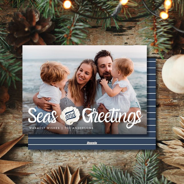 Seas & Greetings Family Photo Christmas Card (Seas & Greetings Family Photo Christmas Card)